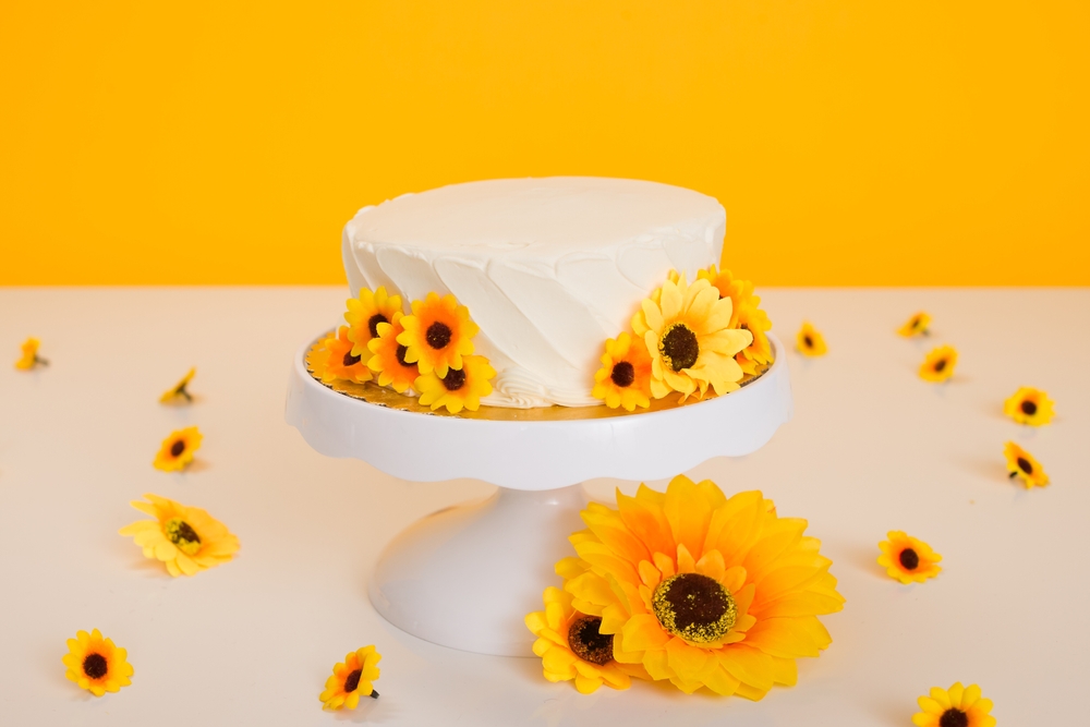 sunflower baby shower cake