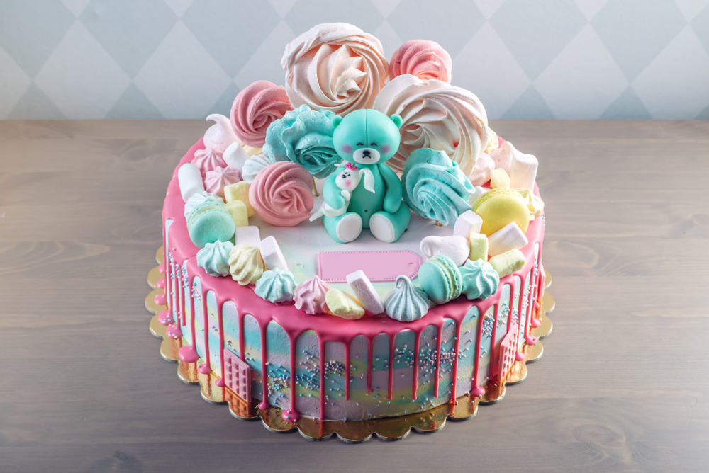 teddy bear baby shower cake